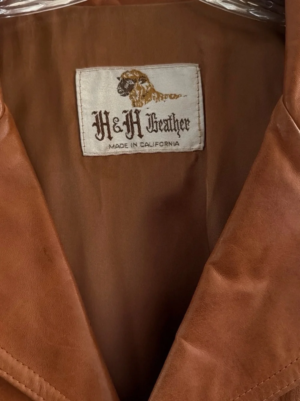 Men's Chestnut Leather Button Jacket